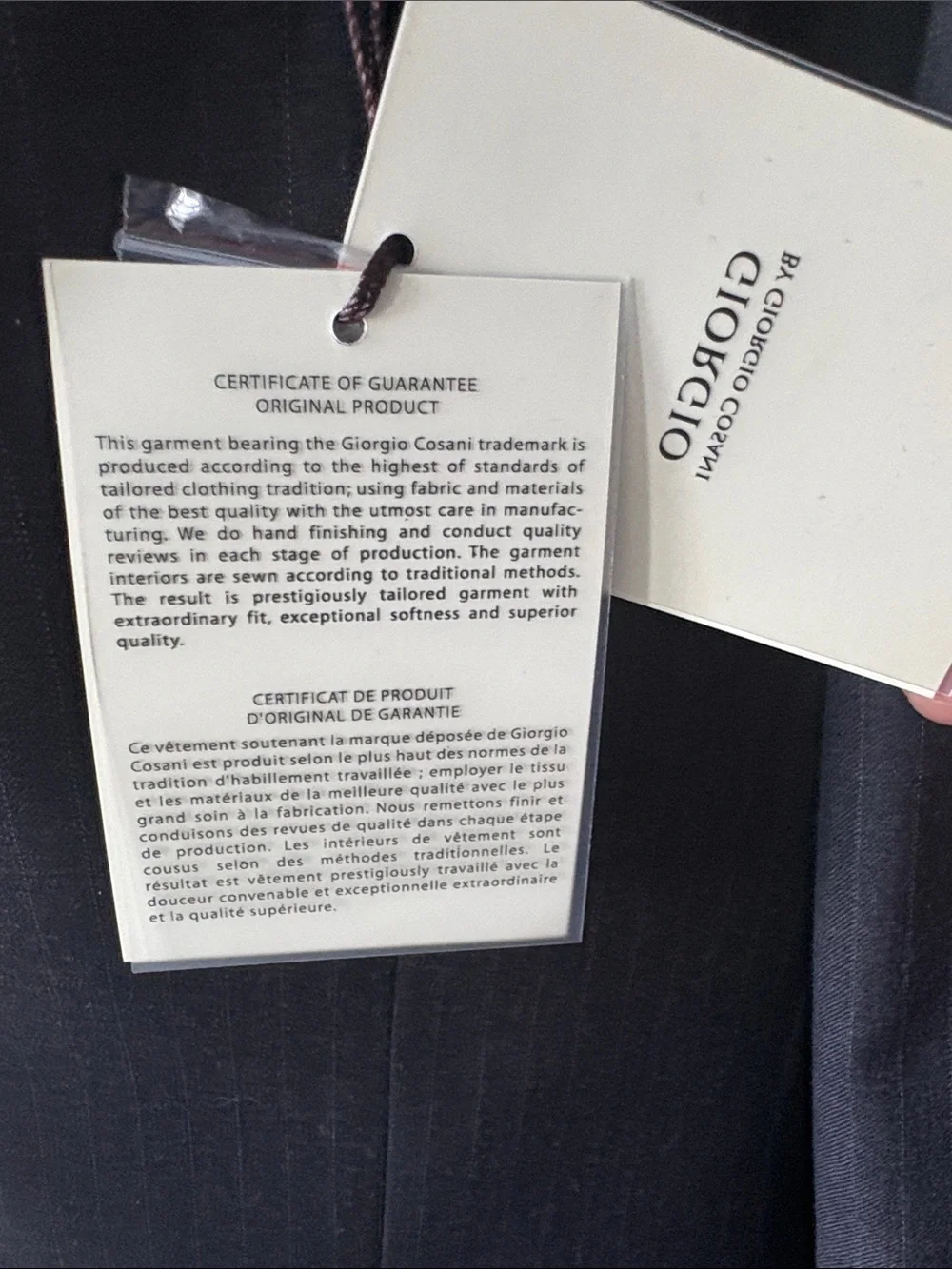 Men's Wool Giorgio Cosani Gray Pinstripe Suit